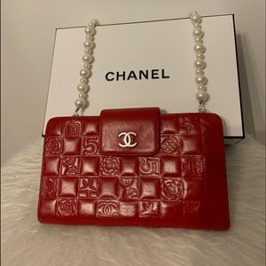 Authentic Chanel wallet or clutch red